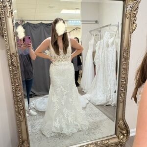 Justin Alexander Fit and Flare Lace Wedding Dress